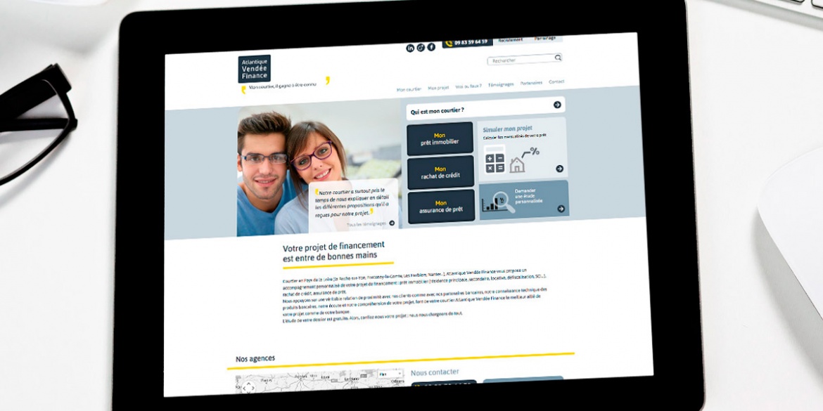 Le site internet d'Atlantique Vendée Finance