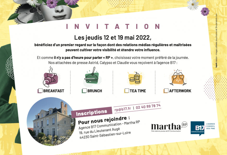 Invitation evenement relations presse - Agence B17 Communication Nantes